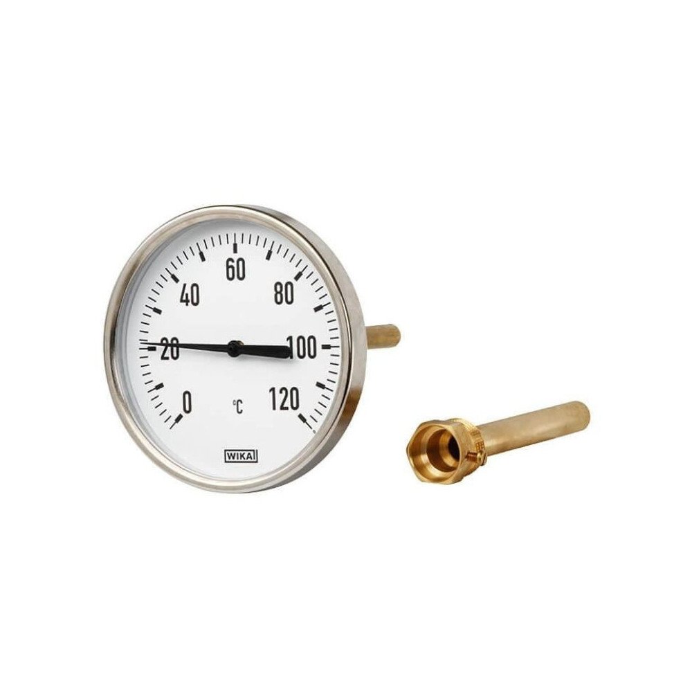 A50 bimetalinis termometras Ø100 mm 0…+80 °C zondo ilgis 60 mm